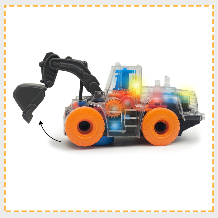 ماشین بولدوزر شیشه ای موزیکال و چراغدار