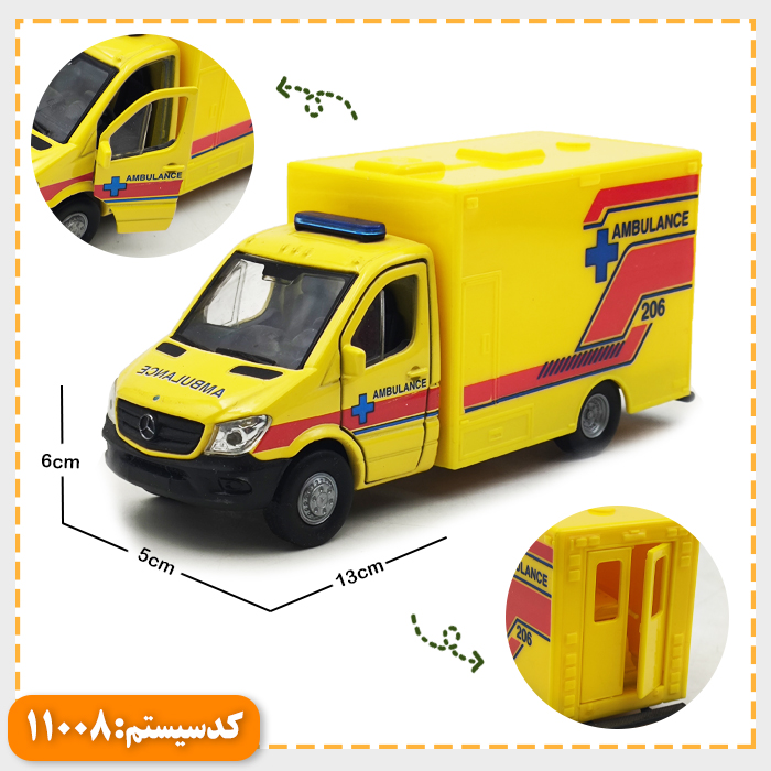 ماکت ماشین فلزی بنز آمبولانس