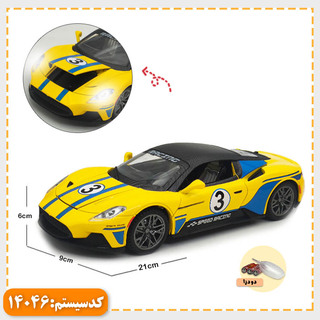 ماکت ماشین فلزی موزیکال و چراغدار دودزا